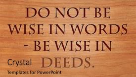  Presentation with proverb - Beautiful slide set featuring deeds - motivational jewish proverb backdrop and a coral colored foreground