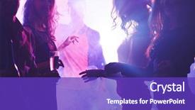  Presentation with dance beautiful couple dancing ballroom - Beautiful presentation featuring deejay and dancing girls backdrop and a violet colored foreground