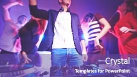  Presentation with internet service provider equipment broadband - Presentation theme featuring deejay equipment and dancing group background and a  colored foreground