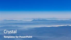  Presentation with deep sea - Audience pleasing slide deck consisting of deep blue sky above landscape with mountains and sea atmospheric aerial photography backdrop and a teal colored foreground