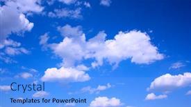  Presentation with deep blue - Beautiful presentation theme featuring deep-blue-sky-and-clouds backdrop and a light blue colored foreground