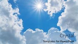  Presentation with deep blue - Presentation theme with deep-blue-sky-and-sun background and a light blue colored foreground