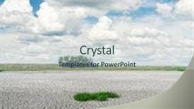  Presentation with drought - PPT layouts having deep blue sky over drought earth background and a sky blue colored foreground