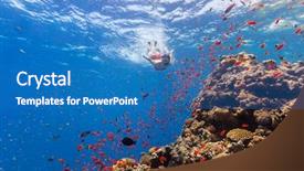  Presentation with deep blue - Slide deck enhanced with deep blue water with coral background and a teal colored foreground