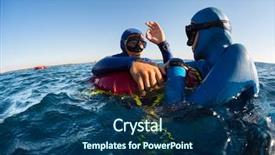  Presentation with signal - Audience pleasing PPT theme consisting of deep dive to his safety backdrop and a ocean colored foreground