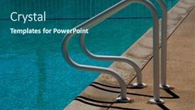  Presentation with deep - Theme enhanced with aquatic exercise - deep end of the pool background and a ocean colored foreground
