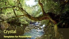  Presentation with river forest - Cool new presentation theme with deep forest and river landscape backdrop and a tawny brown colored foreground