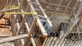  Presentation with foundation - Presentation design enhanced with deep-foundation-reinforcing-with-rebar background and a coral colored foreground