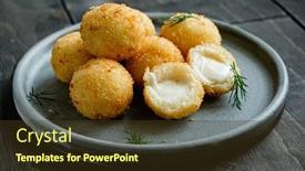  Presentation with deep - Slide set featuring deep-fried-cheese-ball background and a tawny brown colored foreground