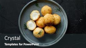  Presentation with deep - PPT layouts consisting of deep-fried-cheese-ball background and a tawny brown colored foreground