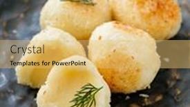  Presentation with deep - Presentation design enhanced with deep-fried-cheese-ball background and a  colored foreground