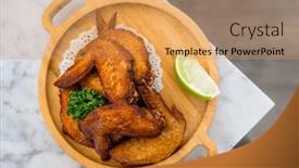  Presentation with fried chicken - Slides consisting of deep-fried-chicken-wing background and a yellow colored foreground