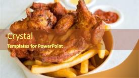  Presentation with deep - PPT theme consisting of deep-fried-chicken-with-fries background and a tawny brown colored foreground