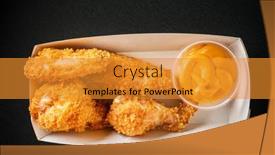  Presentation with deep - Presentation design enhanced with deep-fried-chicken background and a gold colored foreground