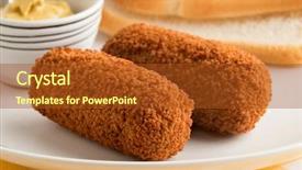  Presentation with deep - Presentation theme with deep fried dutch kroketten background and a tawny brown colored foreground