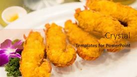  Presentation with deep - PPT theme enhanced with deep-fried-lobster-with-cheese background and a gold colored foreground