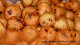  Presentation with indian traditional - Cool new PPT theme with deep-fried-traditional-indian-dish backdrop and a gold colored foreground