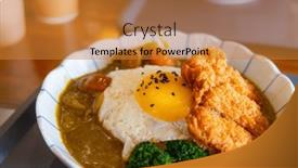  Presentation with chicken curry - Presentation theme consisting of deep-fry-chicken-fillet-curry background and a gold colored foreground