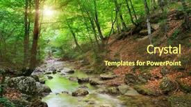  Presentation with nature river - PPT theme consisting of deep in mountain forest nature background and a tawny brown colored foreground