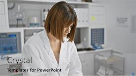  Presentation with medical analysis - PPT layouts having deep-in-thought-portrait and a light gray colored foreground