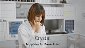  Presentation with medical analysis - PPT theme enhanced with deep-in-thought-portrait and a light gray colored foreground