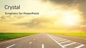 Presentation with deep - Amazing PPT theme having deep road element of design backdrop and a blonde colored foreground