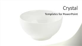  Presentation with deep - Slide set featuring deep round white bowl isolated on white background and a white colored foreground