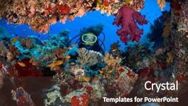  Presentation with jesus risen cave - Slide deck consisting of deep sea divers - diver entering underwater cave background and a tawny brown colored foreground