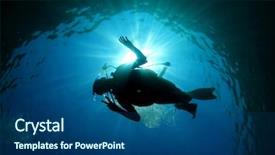  Presentation with scaffolding engineering silhouette - Amazing PPT layouts having deep sea divers - scuba diver silhouette and sun backdrop and a ocean colored foreground