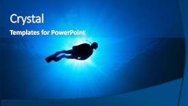  Presentation with deep sea - Colorful PPT theme enhanced with deep sea divers - scuba diver backdrop and a gray colored foreground