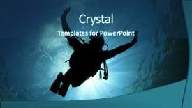  Presentation with deep sea - Slide set with deep sea divers - scuba diving fun background and a ocean colored foreground