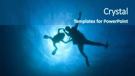  Presentation with scuba diving - Colorful theme enhanced with deep sea divers - scuba diving in ocean backdrop and a ocean colored foreground