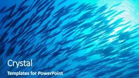  Presentation with ocean surface - Amazing PPT theme having surface in blue ocean backdrop and a ocean colored foreground