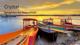  Presentation with river vs borehole - Presentation theme featuring hdr - sunrise at the river background and a yellow colored foreground