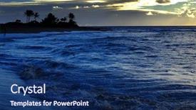  Presentation with ocean waves - Audience pleasing PPT layouts consisting of deep sea moving - ocean waves island sky backdrop and a  colored foreground
