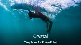  Presentation with moving sea - Presentation theme enhanced with deep sea moving - surfer performs trick named turtle background and a  colored foreground