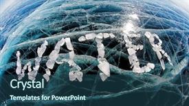  Presentation with lake ice - Slides with deep sky objects - word water made from ice background and a ocean colored foreground