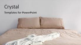  Presentation with brown - Theme with fluff - brown bedding on bed background and a light gray colored foreground