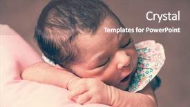  Presentation with sleeping baby - Colorful slide set enhanced with portrait of a cute two backdrop and a gray colored foreground