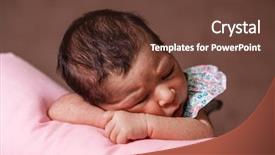  Presentation with baby sleeping - Amazing slide set having portrait of a cute two backdrop and a tawny brown colored foreground