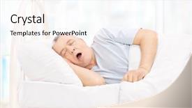  Presentation with sleeping - Theme enhanced with mature man sleeping background and a sky blue colored foreground