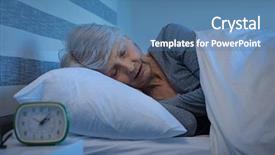  Presentation with relaxed sleeping - Presentation theme consisting of sleeping peacefully at night time background and a teal colored foreground