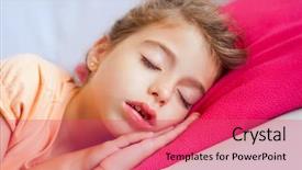  Presentation with deep - Cool new slides with messy kids room - deep sleeping children girl closeup backdrop and a red colored foreground
