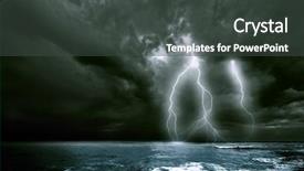  Presentation with lighting - Amazing presentation theme having deep space - amazing lighting storm landscape backdrop and a dark gray colored foreground