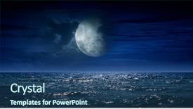  Presentation with deep ocean - Presentation theme enhanced with deep space - night sea the ocean background and a ocean colored foreground