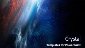  Presentation with space - Presentation featuring deep space beauty planet orbit background and a navy blue colored foreground
