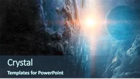  Presentation with deep - Presentation theme consisting of deep space beauty planet orbit background and a ocean colored foreground