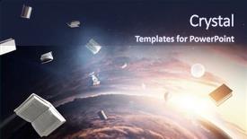  Presentation with deep - Presentation theme consisting of deep space beauty planet orbit background and a ocean colored foreground