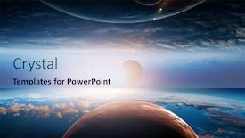  Presentation with deep - Audience pleasing PPT theme consisting of deep-space-beauty-planet-orbit backdrop and a light blue colored foreground