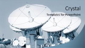  Presentation with frequency - Colorful PPT theme enhanced with deep space radio frequency telescopes backdrop and a light blue colored foreground